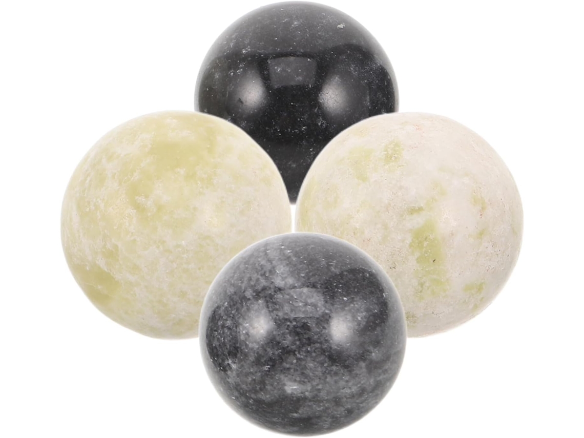Juego de 4 bolas decorativas de piedra con efecto mármol para rellenar jarrones decorativos - Esferas duraderas - GOKOCO