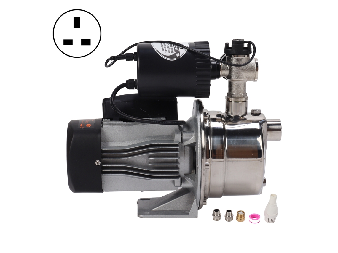 Bomba de chorro automática de acero inoxidable de 550 W para aumentar la presión en baños residenciales.