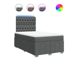 Maison Exclusive - Cama Box Spring Con Colchón Tela Gris Oscuro 120x200 Cm