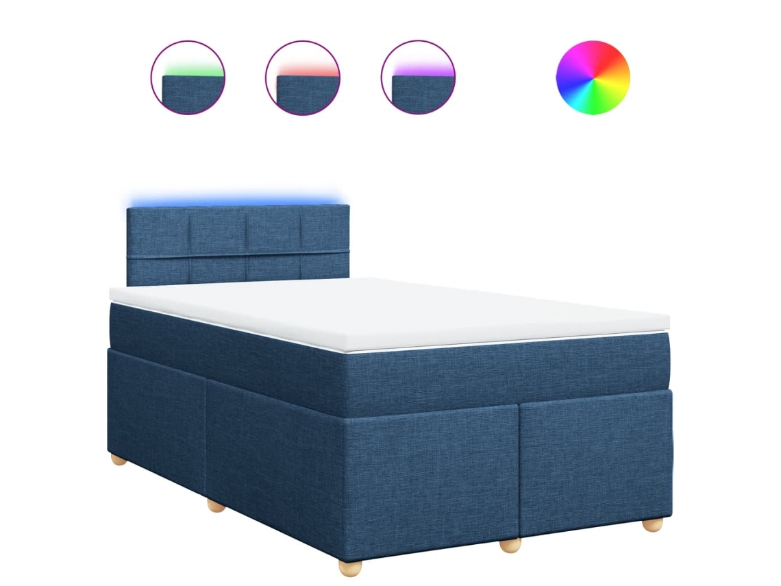 Maison Exclusive - Cama Box Spring Con Colchón Tela Azul 120x190 Cm