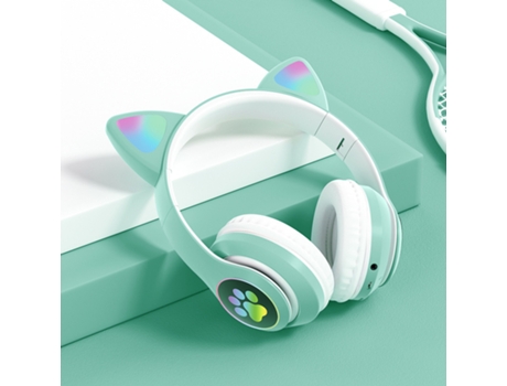 Auriculares inalámbricos SENLIN para juegos con orejas de gato para niños