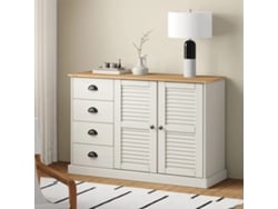 Aparador Con Cajones Vigo Madera Maciza Pino Blanco 113x40x75cm