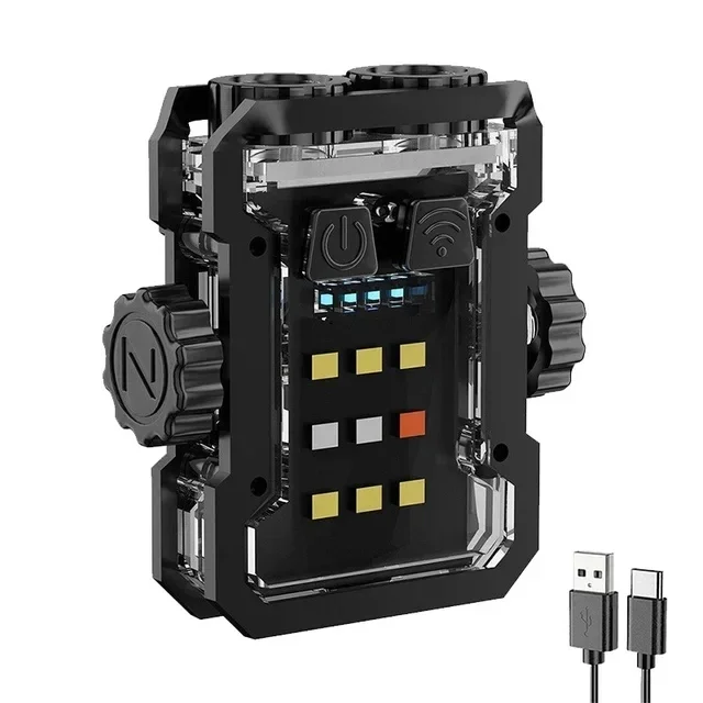 Mini linterna LED magnética con llavero, clip para gorra y giroscopio de dedo, ideal para acampar, Aeuzwr