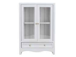 Ats-armario De Muñecas 1:12 Mueble De Madera Con Puertas Dobles Estante Para Muñecas Miniatsuras