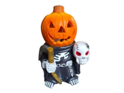 Lámpara Decorativa De Halloween Con Forma De Calabaza Y Caballero Para Jardín, Mesa O Dormitorio. Linterna Nocturna De Resina.