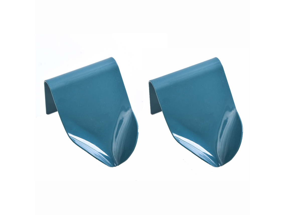 Juego de 2 jaboneras de pared con drenaje automático - Azul