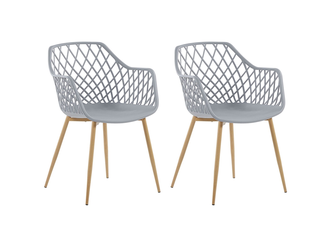 Conjunto de cadeiras de jantar de estilo escandinavo BELIANI Nashua de Material sintético Cinzento 50x51x86
