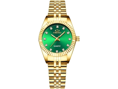 VEANXIN Gold Watch Par de relojes de pulsera de acero inoxidable-Verde
