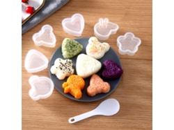 Molde creativo para bolas de arroz en forma de triángulo, 6 piezas, cuchara gratis