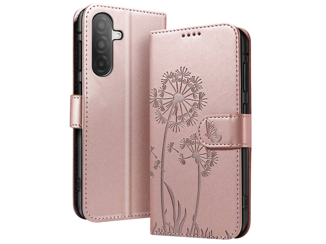 Funda Tipo Cartera Para Galaxy A26 Premium Diseño Flores Mariposa