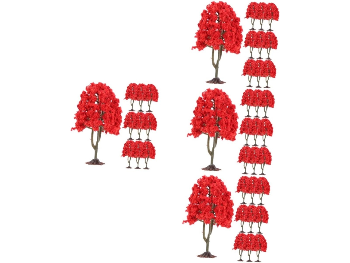 Juego De 4 Árboles Miniatura Decorativos, Materiales Seguros, Decoración De Trenes 10