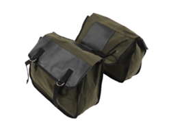 Bolsa Trasera De Gran Capacidad Para Bicicleta De Montaña En Cuero Y Lona, 340 G, Color Verde Militar.