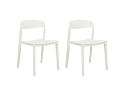 Conjunto de 2 cadeiras de refeição sem apoio de braços BELIANI Somers de Polipropileno Branco 48x51x77