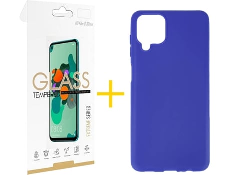 Kit Funda + Protector de Pantalla Samsung Galaxy M12 SKYHE Liso (Azul)