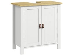 Móvel Para Lavatório Pousar Móvel Para Lavatório Em Pé Com 2 Portas E Prateleira Ajustável Sem Lavatório 60x30x60 Cm Branco