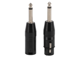1 Par Adaptador Xlr Preto Profissional 6.35mm 1/4 Polegada Macho Para Xlr Macho Fêmea Para Mixer Microfone Amplificador