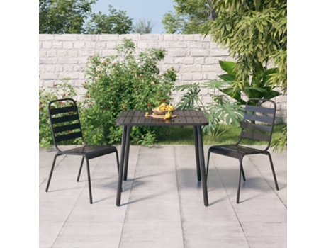 Conjunto 3 de comedor de jardín VIDAXL acero gris antracita