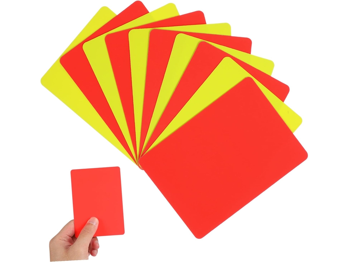Juego de 10 tarjetas de árbitro de fútbol de PVC compactas y duraderas, de color rojo y amarillo, para partidos y entrenamientos, y Slowmoose