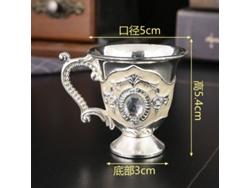 (vaso De Estilo Europeo Blanco Plateado)copa De Vino Blanco De Metal,diseño Creativo De Estilo Europeo Con Asa, Vaso De Una Onza, De Alta Gama