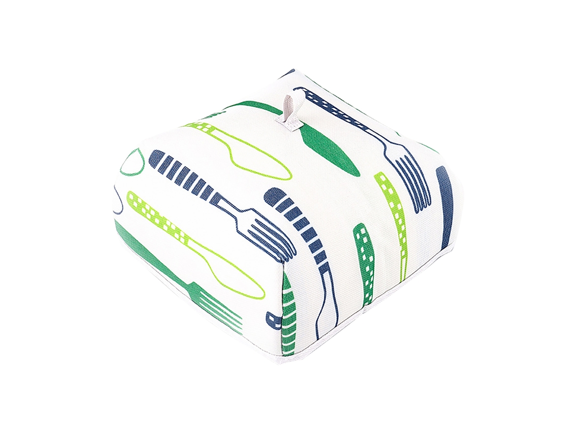 Carpa aislante plegable para alimentos calientes con forma cuadrada azul