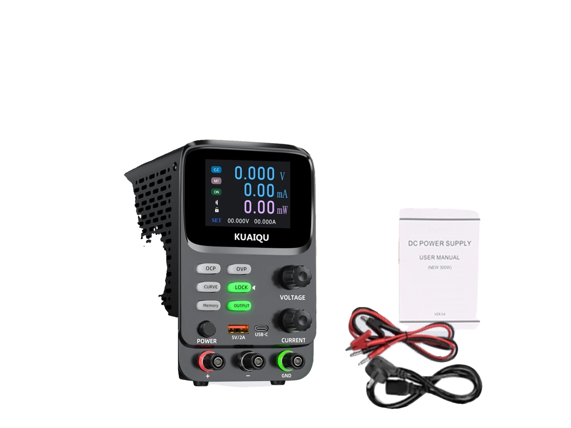Fuente de alimentación de CC programable, salida ajustable de 0 a 60 V, corriente máxima de 30 A, 3 puertos de 30 V y 10 A, enchufe europeo de 220 V.