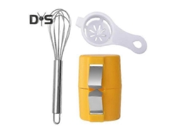 Cascador de huevos portátil de acero inoxidable con abridor de cáscaras, ideal para la cocina y para viajes. Separa fácilmente las yemas de las claras. Rosewell