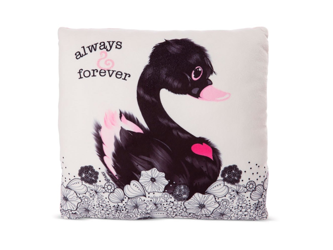 Almofada Love Swan Preto Aprox. 30X30 Cm Green Coloridonici