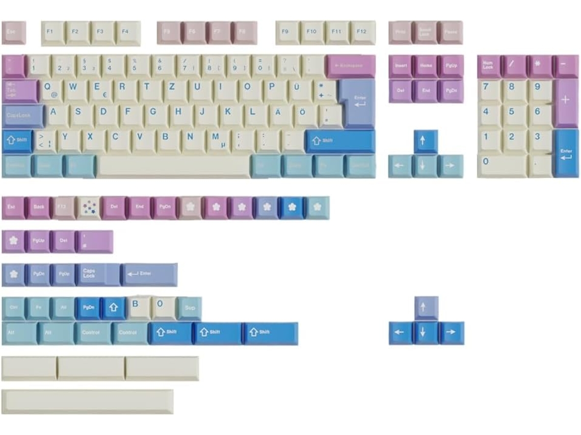 150 Teclas Pbt, Teclas De Perfil Cherry Con Sublimación Para La Mayoría De Teclados.