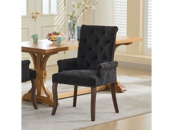 Silla De Comedor Tapizada En Chenilla Con Patas De Madera Curvadas, Color Gris.