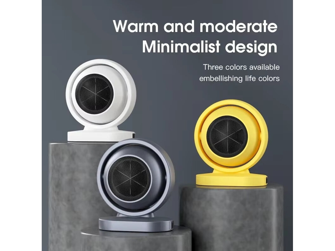 Ipree Aquecedor Elétrico Portátil Cinza Casa Escritório 380w Mini Ventilador Mesa Ar Quente Radiador Baixo Consumo Ambiente Inverno