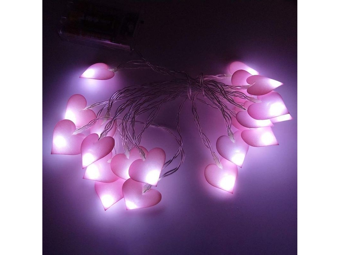 Guirnalda De Luces Con Forma De Corazón Y 20 Led Para El Dormitorio.