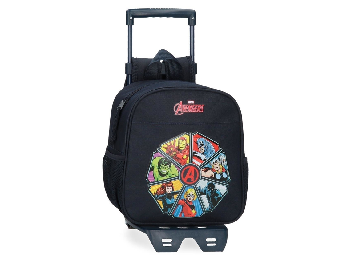 Marvel Mochila Escolar Con Carro Avengers To The Power Poliéster Marino