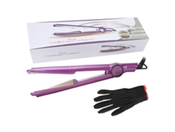 Plancha Y Rizador De Pelo 2 En 1 Con 4 Niveles De Temperatura Cepillo Herramienta De Peinado Morado 110-240v Plug Uk