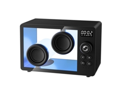 Altavoz Bluetooth inalámbrico MDUG transparente con reproducción de tarjeta TF y despertador - Negro