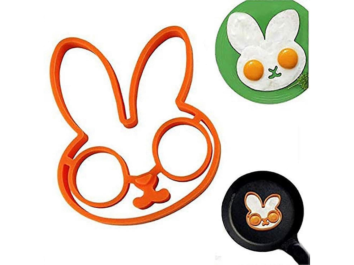 Molde de silicona para panqueques con forma de huevo de color naranja