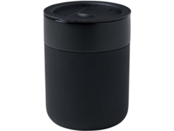 Vaso De Cerámica De 330 Ml Con Agarradero De Silicona Y Tapa De Plástico "java"