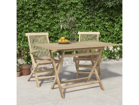 MAISON EXCLUSIVE Mesa de jardín plegable madera maciza de teca 120x70x75 cm