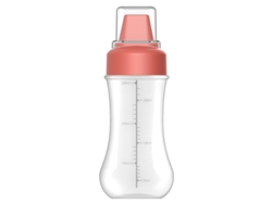 Botella rociadora con graduaciones y etiquetas de identificación, ideal para cocina, color rojo