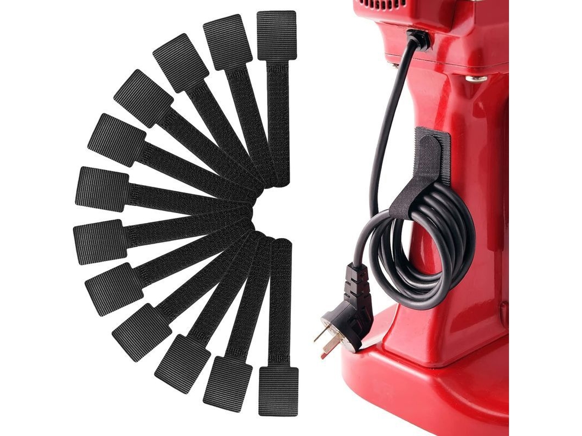 Organizador de cables Linjou 2026 para electrodomésticos, 12 unidades, color negro.