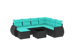 Maison Exclusive - Conjunto De Sofá De Jardín De 8 Piezas Con Cojines, De Poliratán Negro