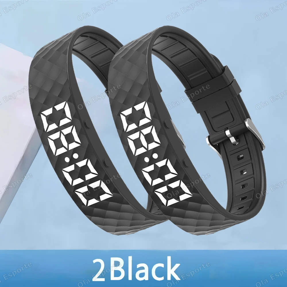 Dos Pulseras De Actividad Negras Con Alarma Por Vibración, Monitorización Del Sueño Y Podómetro.