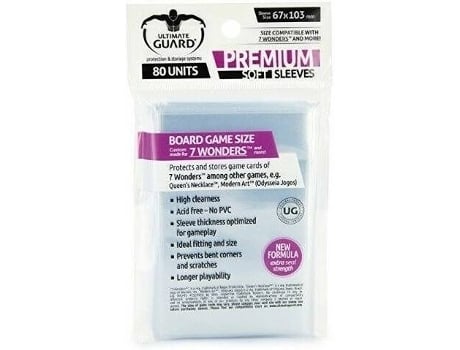 Sleeves para Cartas ULTIMATE GUARD Premium Soft Board 7 Wonders (6,7 x 10,2 cm)