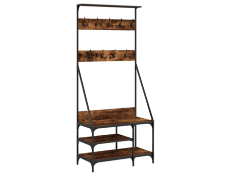 Perchero con zapatero roble ahumado VIDAXL (80x40x184 cm)