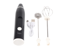 Espumador de leche eléctrico, recargable por USB, 3 velocidades, batidor de huevos, mezclador de café, manual de mano