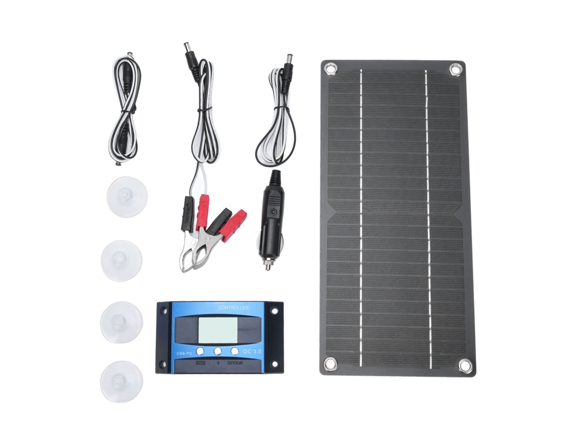 Kit De Panel Solar De 600 W Con Controlador De 100 A Para Coche, Autocaravana, Caravana, Camping Y Uso En Exteriores.