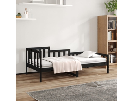 Sofá cama VIDAXL Negro Madera (203.5x96x68.5 cm)