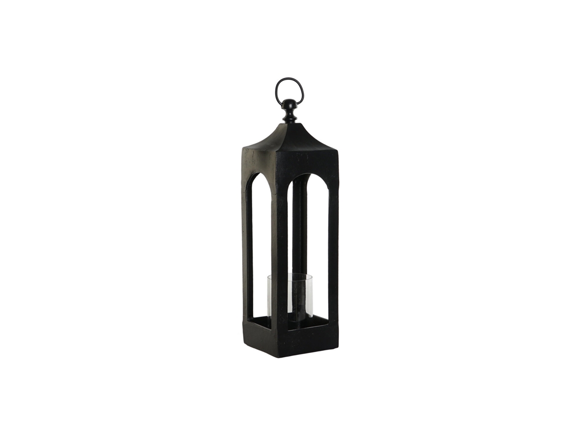 Farola Aluminio Cristal Negro 16x16x55cm