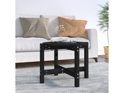 Mesa de Centro de Apoyo Ø 62,5X45 cm Madera de Pino Macizo Negro