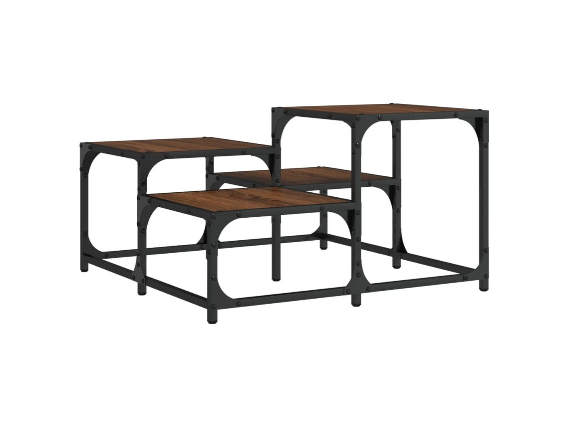 Maison Exclusive - Mesa De Centro Madera De Ingeniería Roble Marrón 68x68x40 Cm