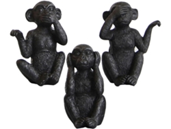 Estatuas De Monos De Resina Negra, Decoración De Oficina Única Y Agradable. Contáctenos.